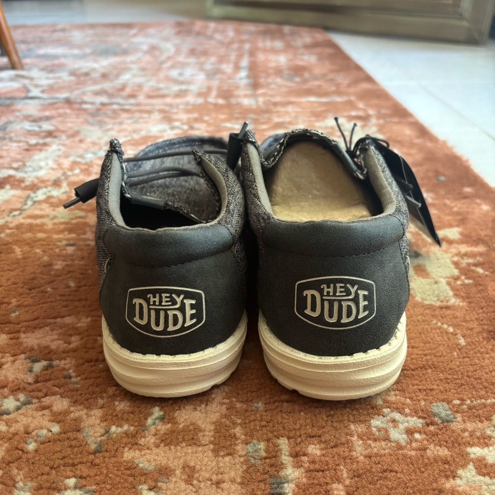 NWT NO BOX Hey Dude Wally Ascend Wove Color Abyss Grey Men’s Size 10 Slip On - Picture 4 of 6